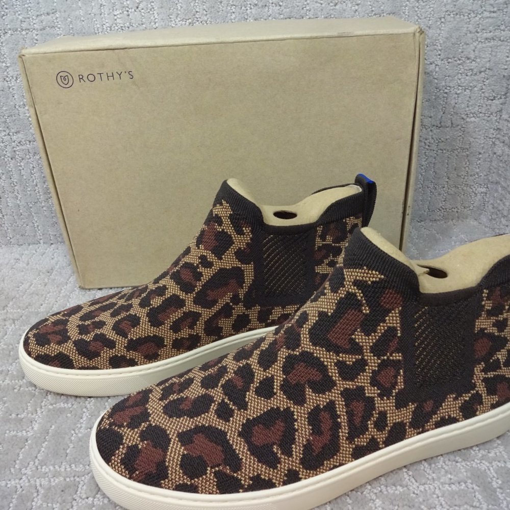 Rothy's Brown and Tan Ankle Booties with Leopard Print - Picture 7 of 10